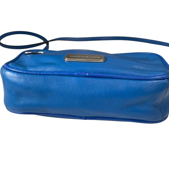 Marc By Marc Jacobs Blue Leather Crossbody Bag Coastal Minimalist Streetwear Y2K - Picture 6 of 10